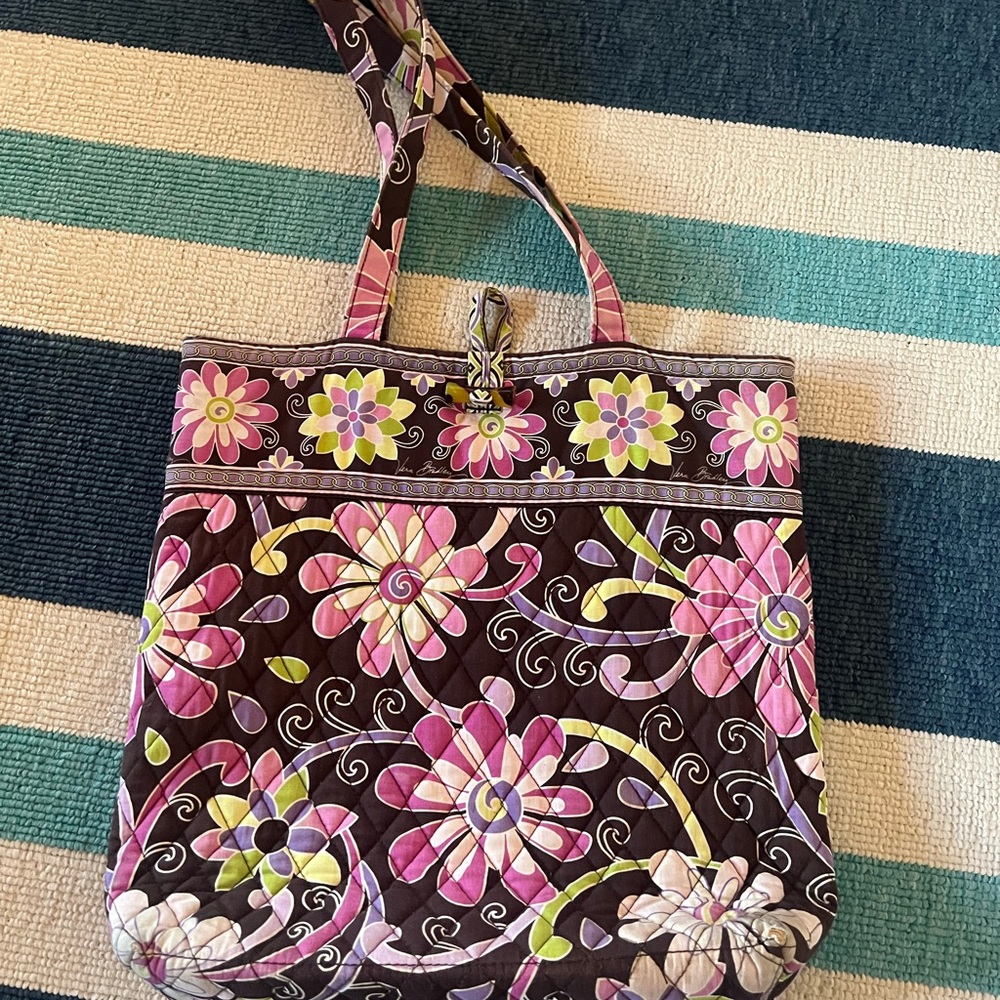 Vera Bradley Pink and Brown Floral Tote